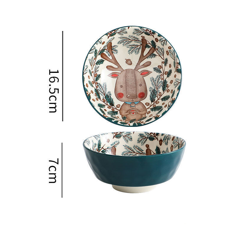 Animal Pattern Soup Bowl Cartoon Tableware