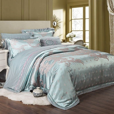 Ice Silk Jacquard High-end Linen And Cotton Bedding Set