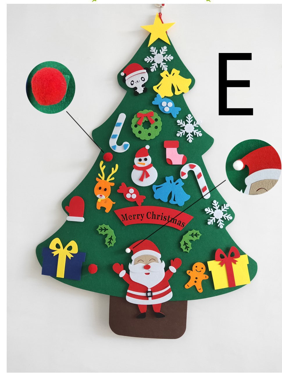 DIY Felt Christmas Tree With Three-dimensional - Minihomy