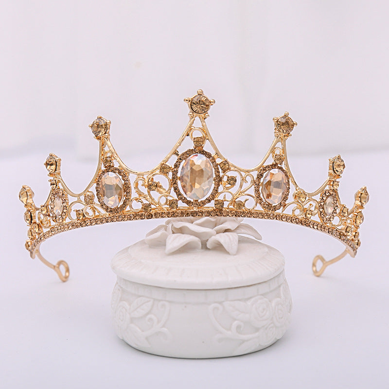 Champagne Rhinestone Crown Headband - Minihomy