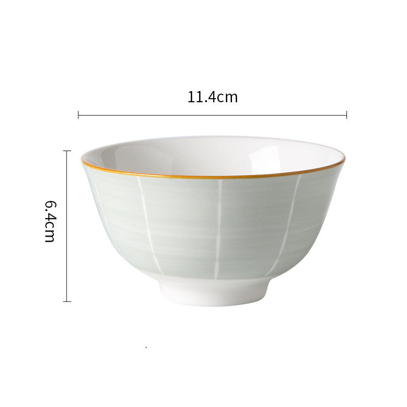 Nordic Style Underglaze Ceramic Small Rice Bowl 4.5 Inches - Minihomy