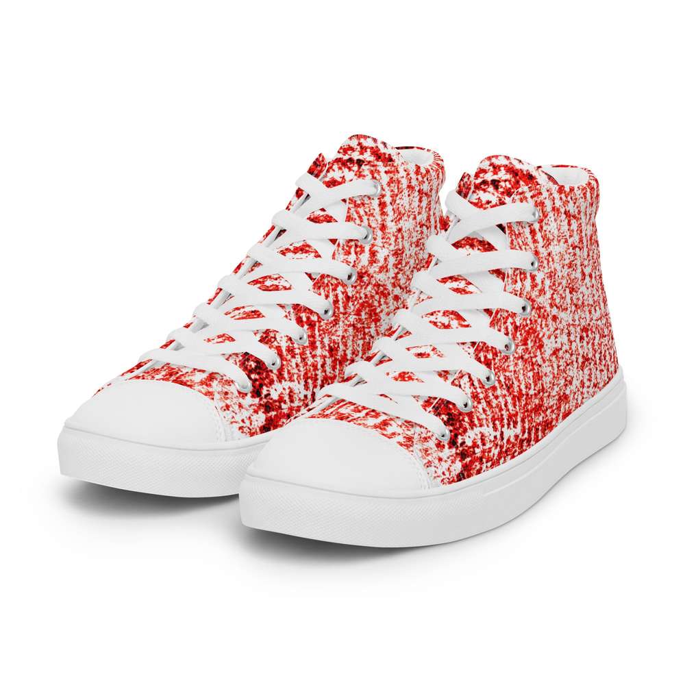 Blood Drop Pattern Mens High Top Canvas Shoes - Minihomy