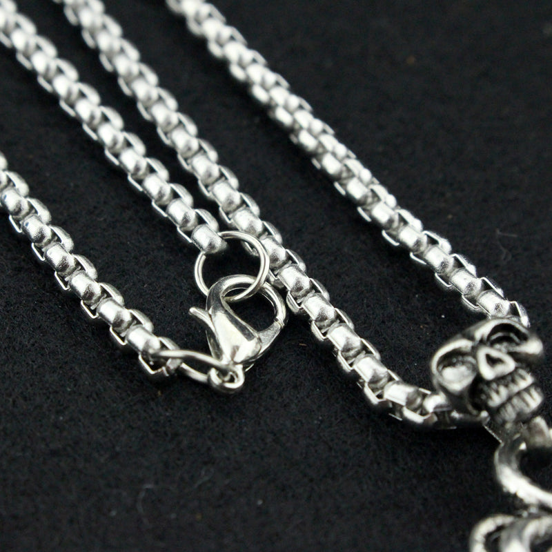 Mirror Skeleton Snake Pendant Necklace for Men - Minihomy