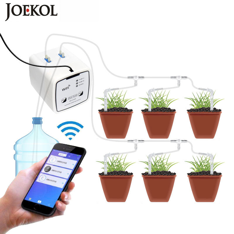 New Double Pump Garden Wifi Control Watering Device Automatic Water Drip Irrigation Watering System Kit WIFI Mobile APP Control