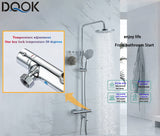 DQOK Thermostatic Shower Faucet Chrome  Bathroom  Shower Mixer Set Waterfall Rain Shower System Bathtub Faucet Taps