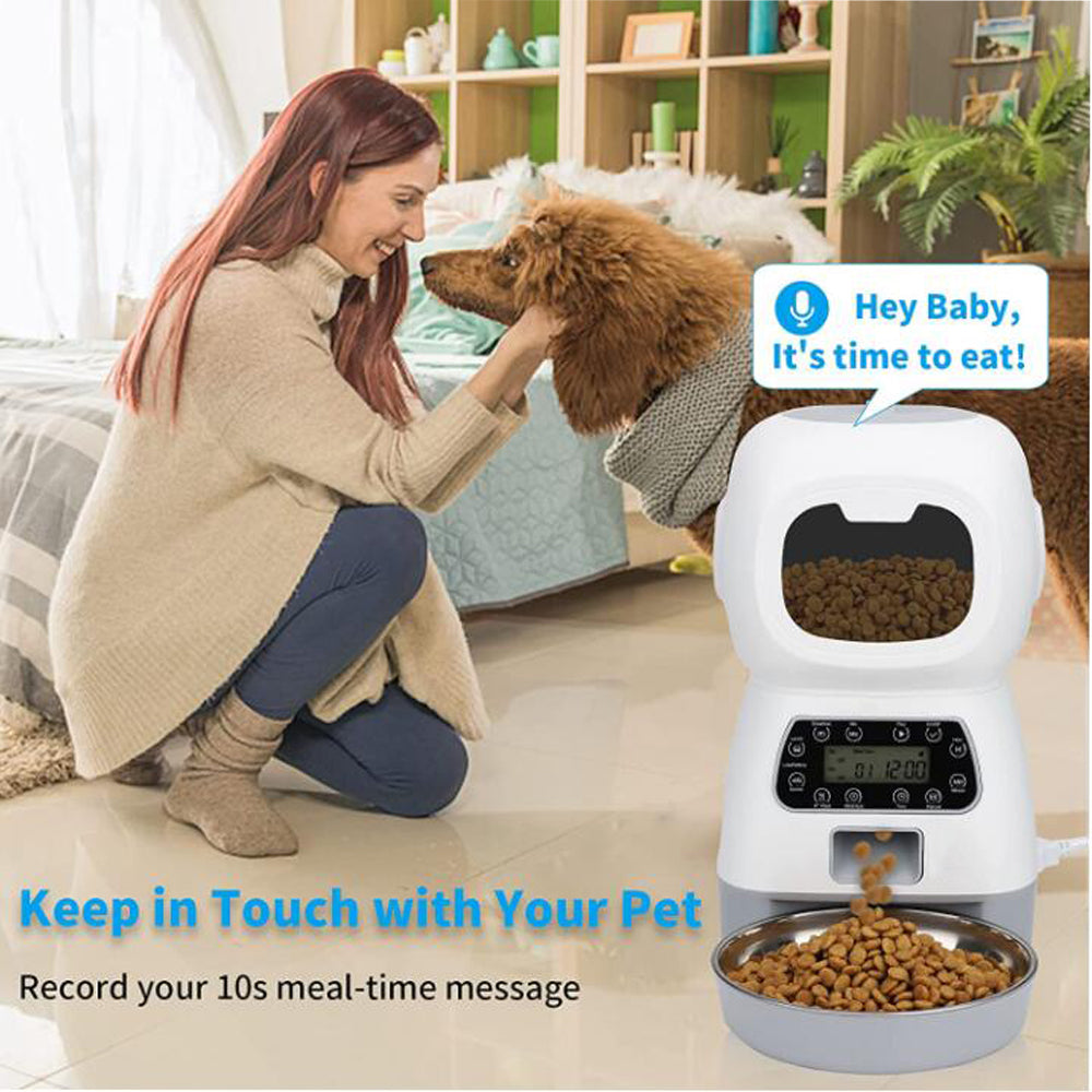 3.5L Automatic Pet Feeder Smart Food Dispenser For Cats Dogs Timer Stainless Steel Bowl  Auto Dog Cat Pet Feeding Pet Supplies