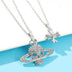 Skull Cross Saturn Silver Color Metal Necklace Retro Punk Women and Men