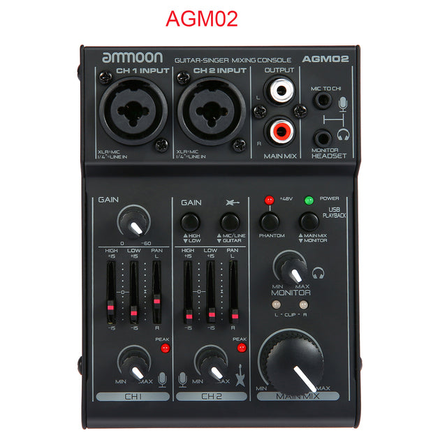 4-Channel 2-band EQ 48V Sound Mixing Console Digital Audio Mixer - Minihomy