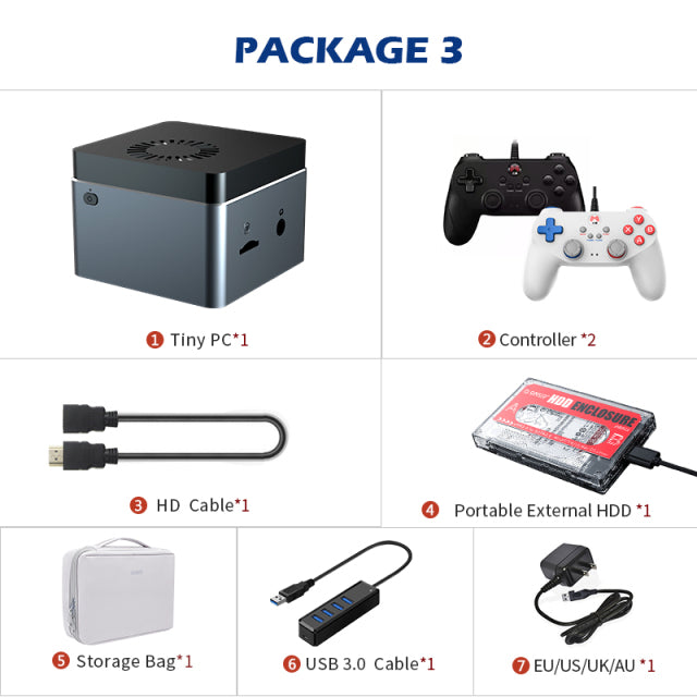 Retro Video Game Console Chuwi Larkbox Super Console X Mini PC Box WIN11 For PS2/SS/WII/PSP/N64/DC Intel J4125 With 71000+ Games