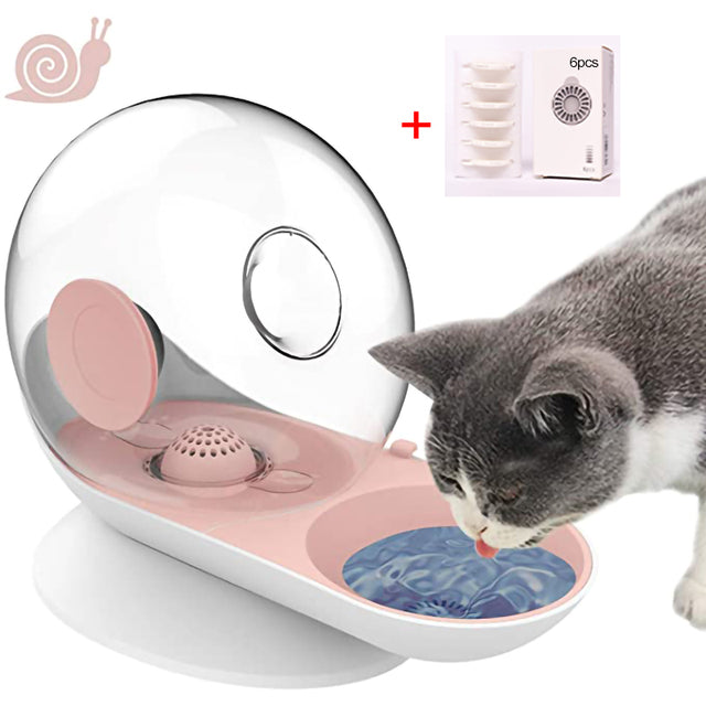 Snails Bubble Cat Water Fountain Filter Automatic Water Dispenser Pet Drinking Fountain for Cats Dogs Feeder Pets Drinking Bowl