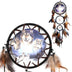 Handmade Feather Dream Catcher Brown Wolf Pattern Wind Chimes For Wall Hanging Ornments Car Home Decoration - Minihomy